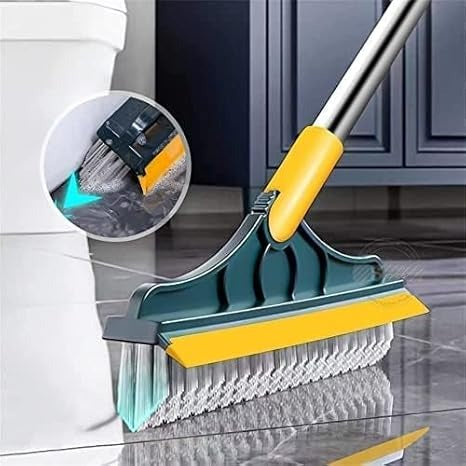 2-in-1 Floor Cleaning Brush – Long Handle Scrubber with Rotatable Head for Bathroom, Tile & Windows