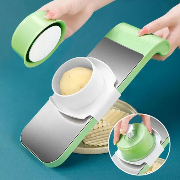 5-in-1 Vegetable Cutter – Easy, Fast, Stainless Steel Slicer Tool