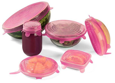 6pcs Reusable Silicone Food Covers – Stretch & Seal Lids