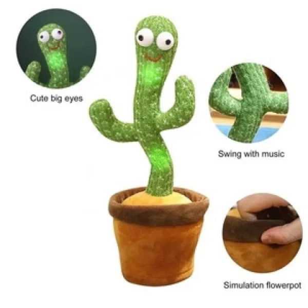 Baby enjoying dancing cactus singing toy