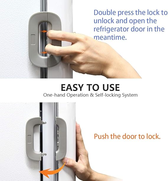 Child Safety Fridge Lock – Self Adhesive Double Button Guard