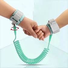 Child safety anti-lost wrist band in green color