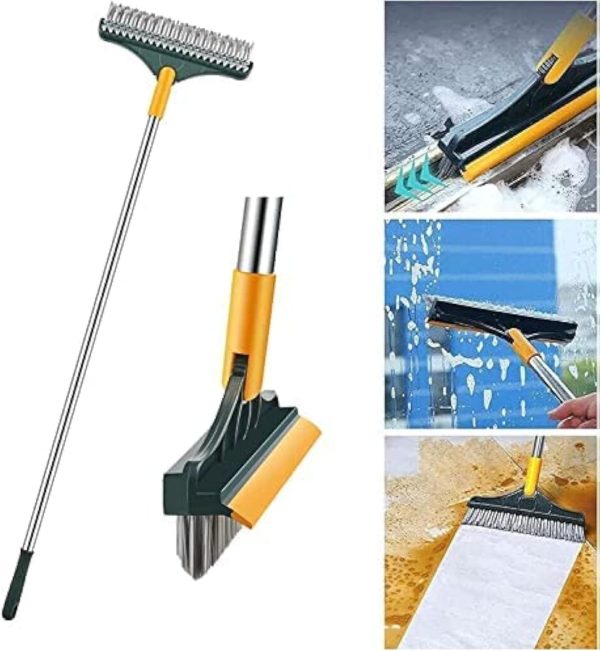 2-in-1 Floor Cleaning Brush – Long Handle Scrubber with Rotatable Head for Bathroom, Tile & Windows