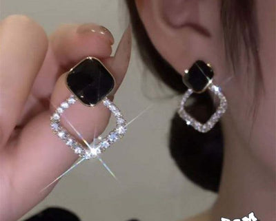 Fashion Crystal Rhombus Earrings for Women