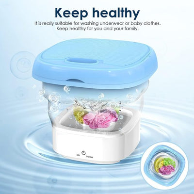 Portable Mini Folding Washing Machine with Dryer – Space-Saving Laundry Solution