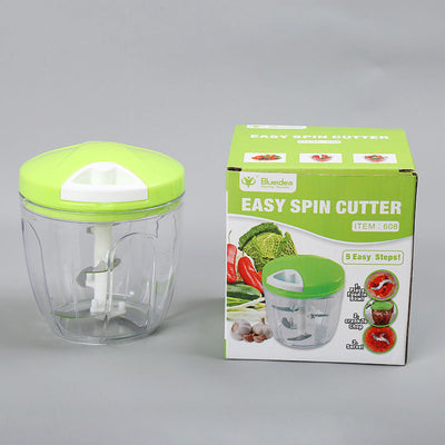 Hand-pulled multipurpose chopper for vegetables and meat in green color