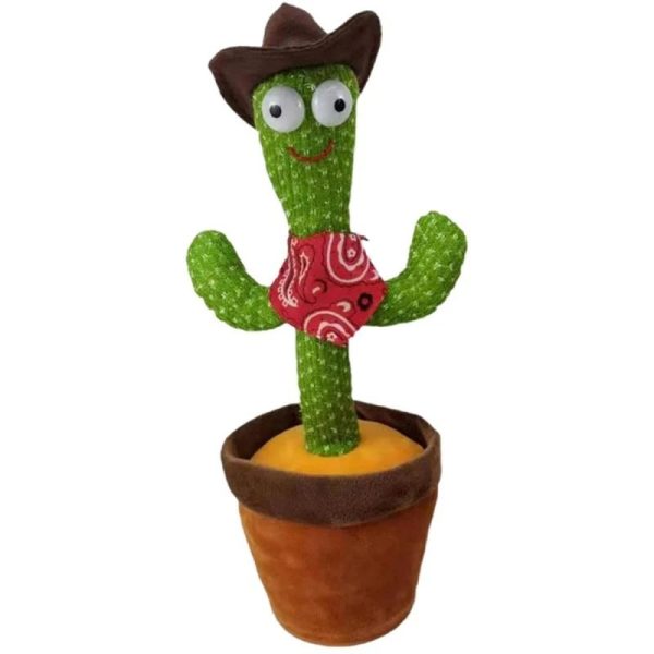Kids laughing while playing with dancing cactus toy