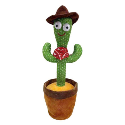 Kids laughing while playing with dancing cactus toy