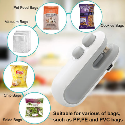 2-in-1 Mini Sealing Machine – USB Rechargeable & Portable