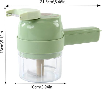 Premium 5-in-1 Electric Hand Chopper – Mini Handheld Vegetable Cutter & Slicer Set