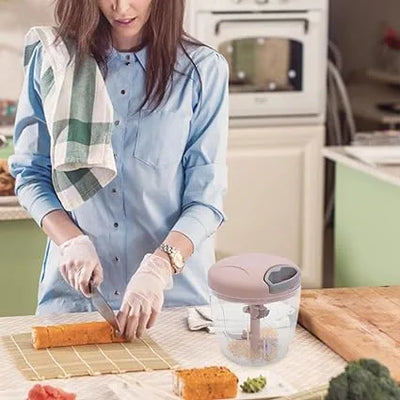 Kitchen speedy chopper showing before and after chopping results