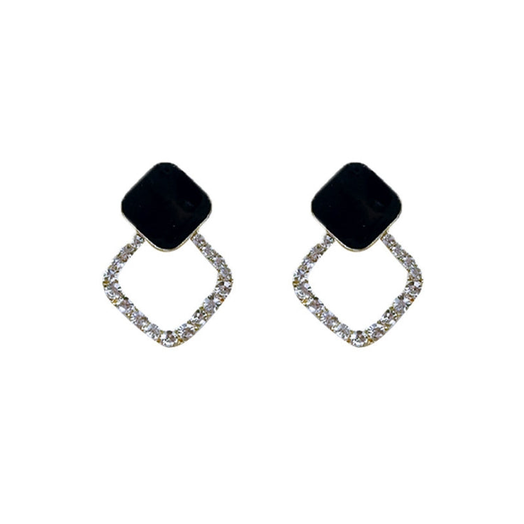 Elegant Fashion Earrings Black Crystal