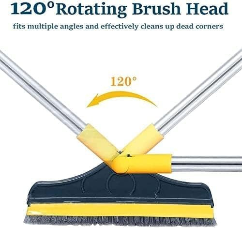 2-in-1 Floor Cleaning Brush – Long Handle Scrubber with Rotatable Head for Bathroom, Tile & Windows