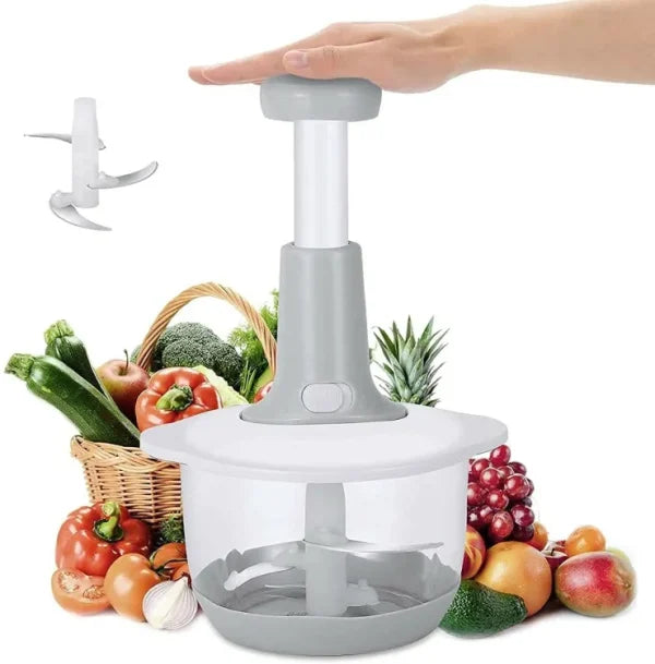 5-in-1 Manual Hand Chopper – Push Cutter for Veg & Meat