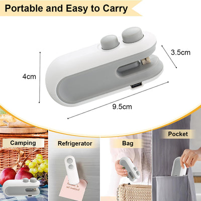 2-in-1 Mini Sealing Machine – USB Rechargeable & Portable