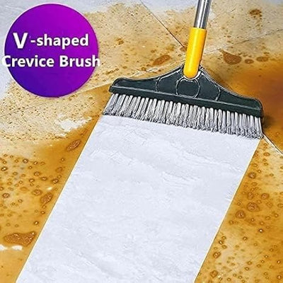 2-in-1 Floor Cleaning Brush – Long Handle Scrubber with Rotatable Head for Bathroom, Tile & Windows