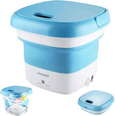 Portable Mini Folding Washing Machine with Dryer – Space-Saving Laundry Solution
