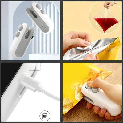 2-in-1 Mini Sealing Machine – USB Rechargeable & Portable