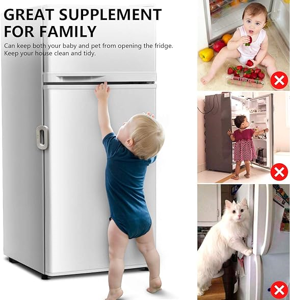 Child Safety Fridge Lock – Self Adhesive Double Button Guard