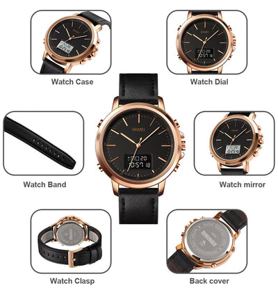 Skmei 1652 Trendy Leather Strap Watch