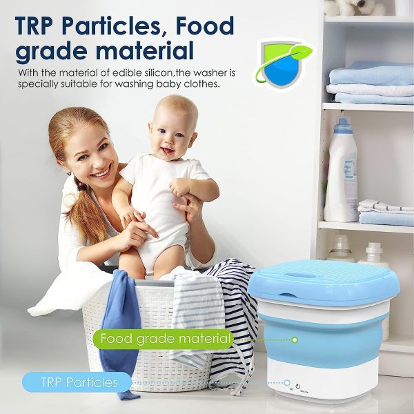 Portable Mini Folding Washing Machine with Dryer – Space-Saving Laundry Solution