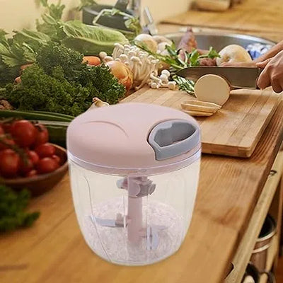 Speedy manual chopper for quick and easy kitchen prep in pink color