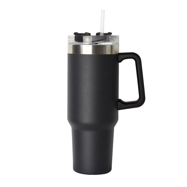 Stanley 40oz Vacuum Insulated Tumbler with Straw in black