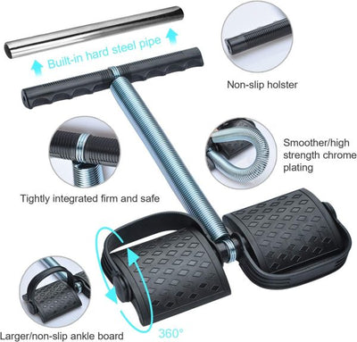 Tummy Trimmer Double Spring – Foot Pedal Resistance Band for Abs & Waist